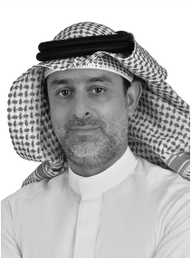 Black and white portrait of Waleed Arab